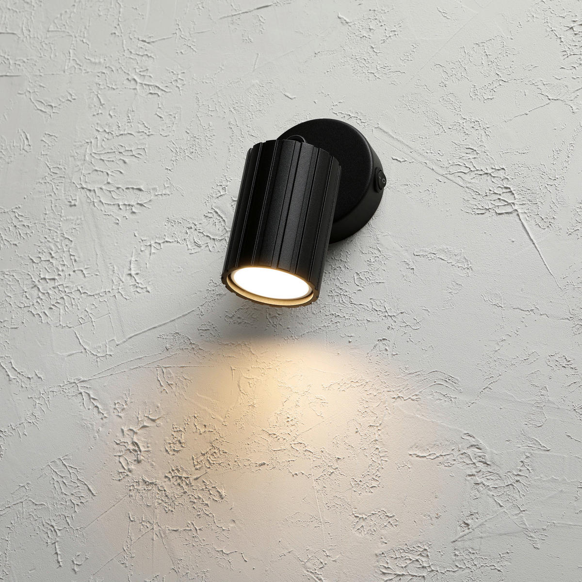 Lamkur Wandleuchte schwarz Stahl B/H/L: ca. 8x16x8 cm GU10 1 Brennstellen Prisma - schwarz (8,00/8,00/16,00cm) - Lamkur