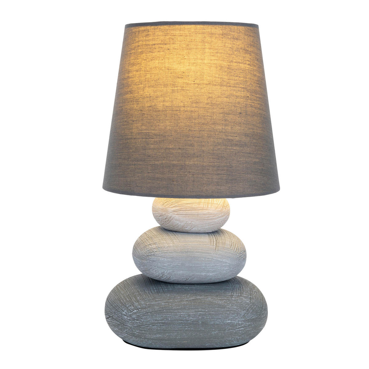 Näve Leuchten Tischleuchte 3045216 grau Keramik B/H/T: ca. 16x31x16 cm E14 1 Brennstellen Stoney - grau (16,00/31,00/16,00cm) - Näve Leuchten