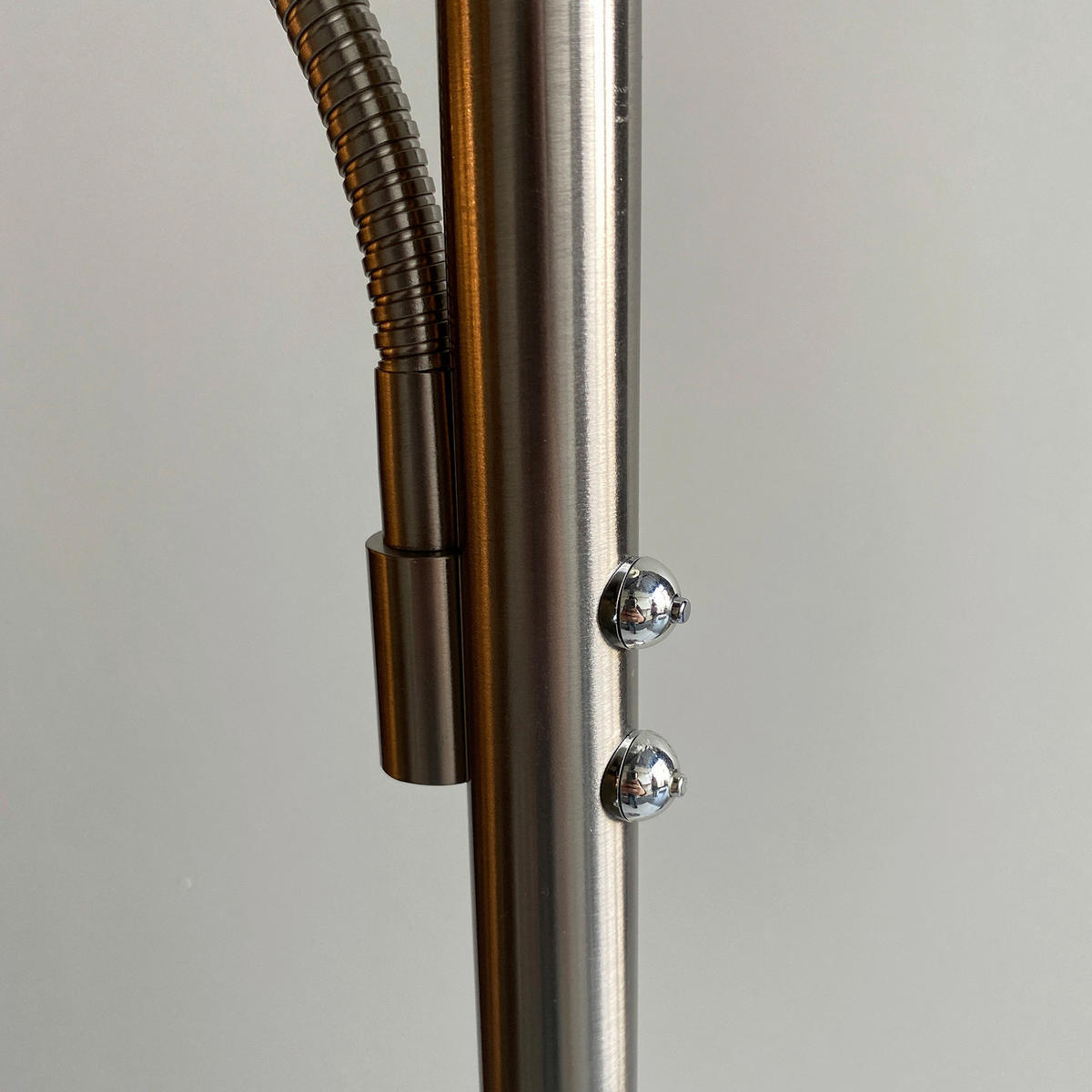 Fischer & Honsel LED-Stehleuchte 40317 nickel matt Chrom Metall H/D: ca. 180x35 cm 1 Brennstellen Dent - nickel matt/Chrom (35,00/180,00cm) - Fischer & Honsel