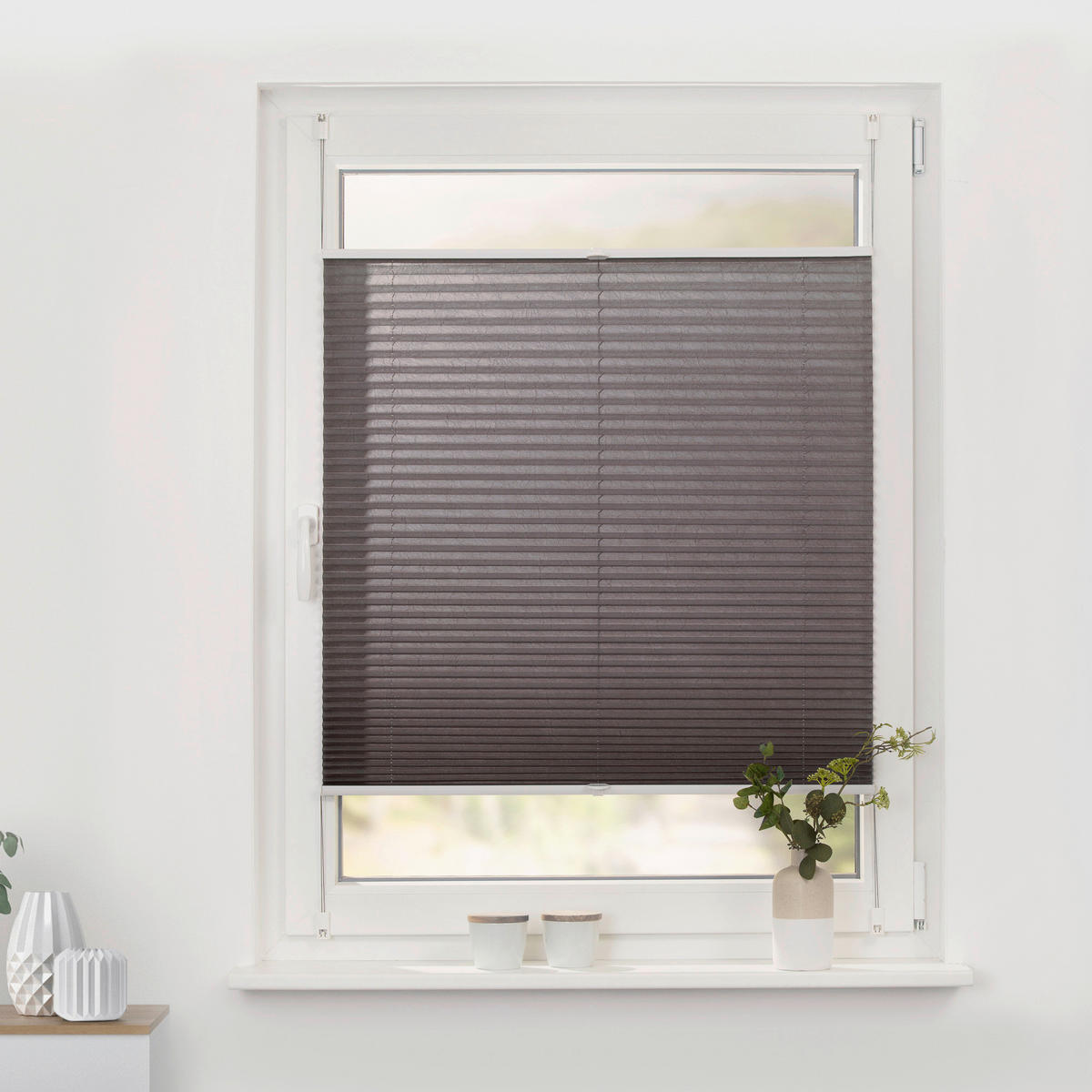 Spannplissee taupe B/L: ca. 110x130 cm Plissee_Klemmfix - taupe (110,00/130,00cm) - LICHTBLICK
