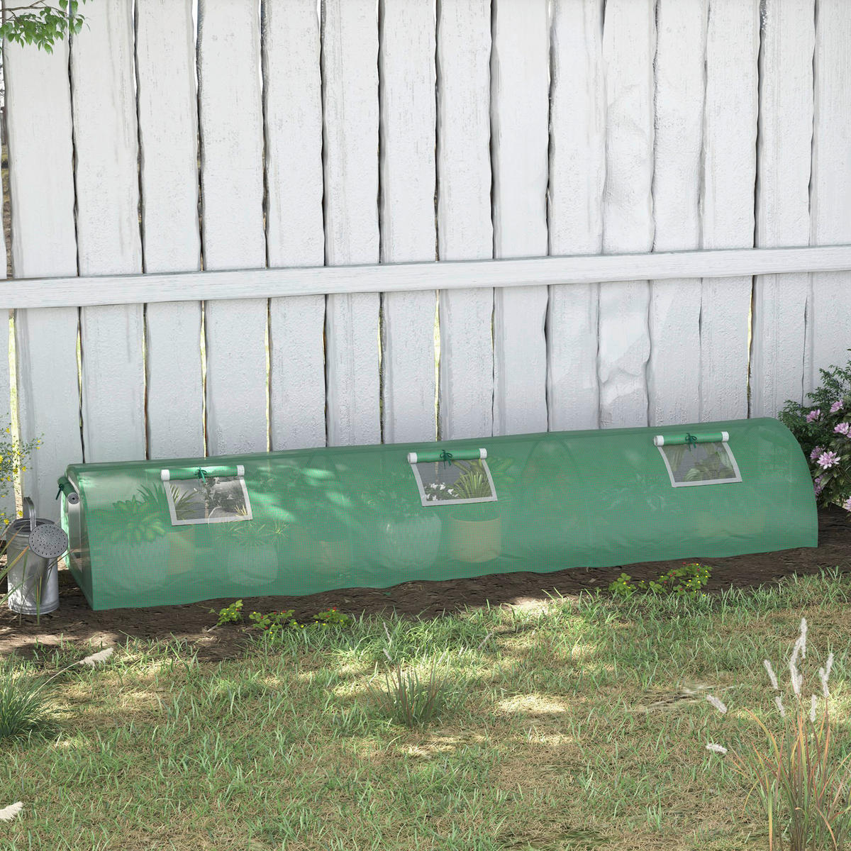 Outsunny Gewächshaus B/H/L: ca. 80x45x300 cm Gewächshaus - grün (300,00/80,00/45,00cm) - Outsunny