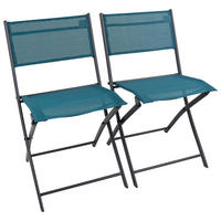 VCM Gartenstuhl 2er Set blau Stahl B/H/L: ca. 45x79x46 cm Gartenstuhl 2er Set Sumila - blau (46,00/45,00/79,00cm) - VCM
