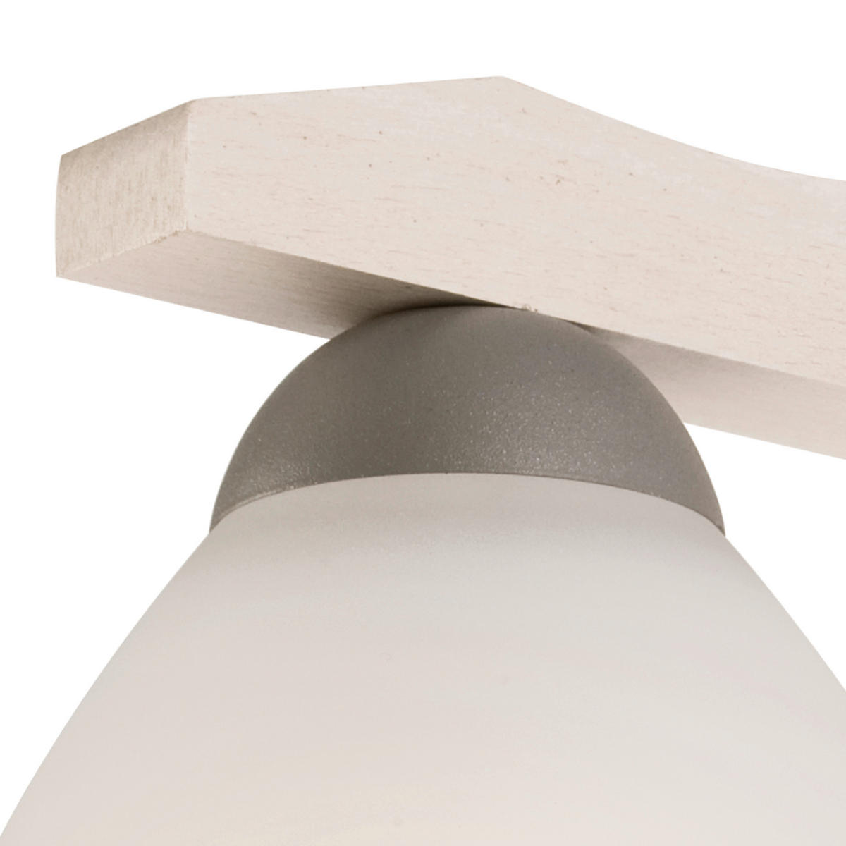 Lamkur Wandleuchte weiß buche Glas Stahl Holz B/H/L: ca. 20x20x30 cm E27 1 Brennstellen Adriano - weiß/buche (30,00/20,00/20,00cm) - Lamkur