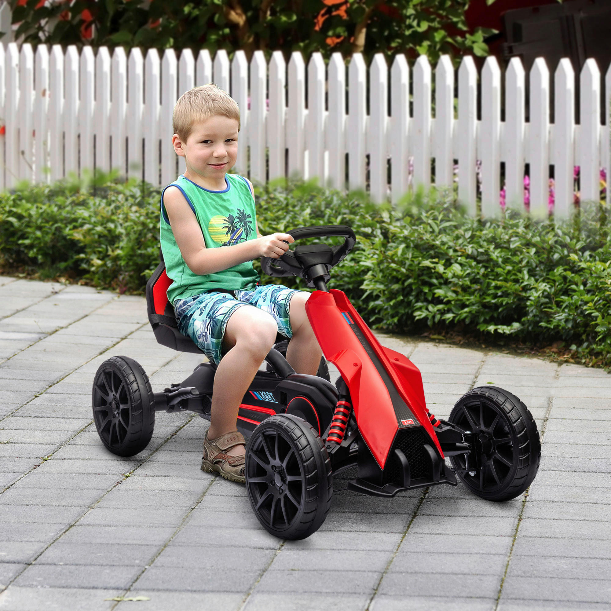 HOMCOM Go Kart rot B/H/L: ca. 58x58,5x100 cm Go Kart - rot (100,00/58,00/58,50cm) - HOMCOM