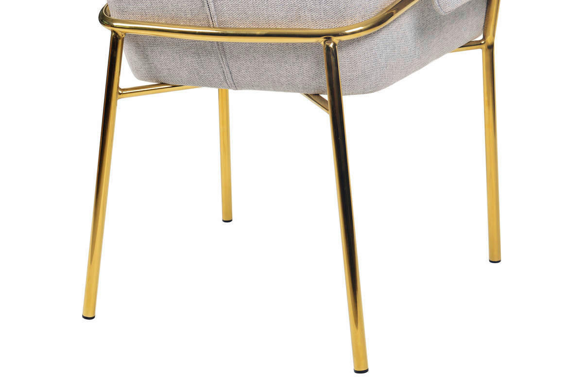 Stuhl Kelsey 101 grau Microfaser B/H/T: ca. 69x82,5x60 cm Kelsey 101 - gold/grau (69,00/82,50/60,00cm) - 360 Living