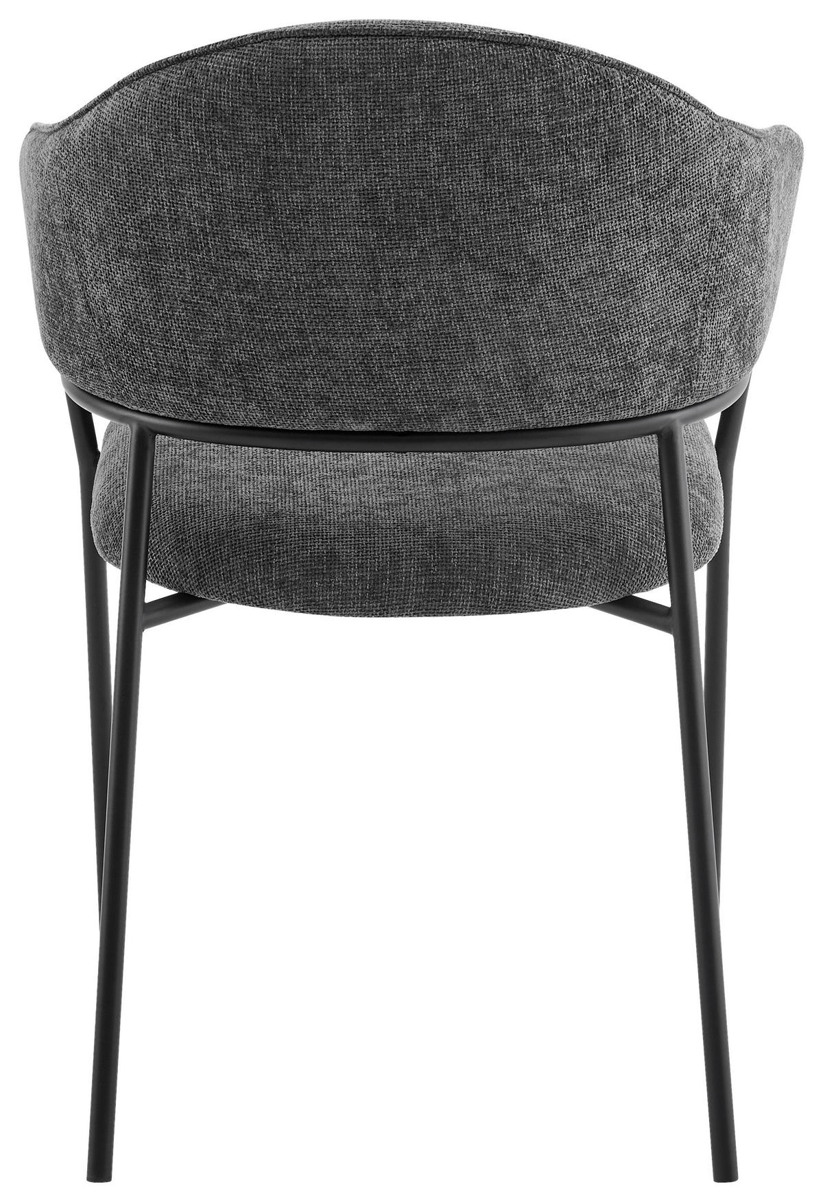 Stuhl CURVE schwarz grau Metall Stoff B/H/T: ca. 60x86x58 cm CURVE - schwarz/grau (60,00/86,00/58,00cm) - byLIVING