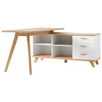 Schreibtisch weiß Eiche San-Remo Nachbildung B/H/T: ca. 144x75x145 cm Schreibtisch 4058 - Eiche/weiß (144,00/75,00/145,00cm)