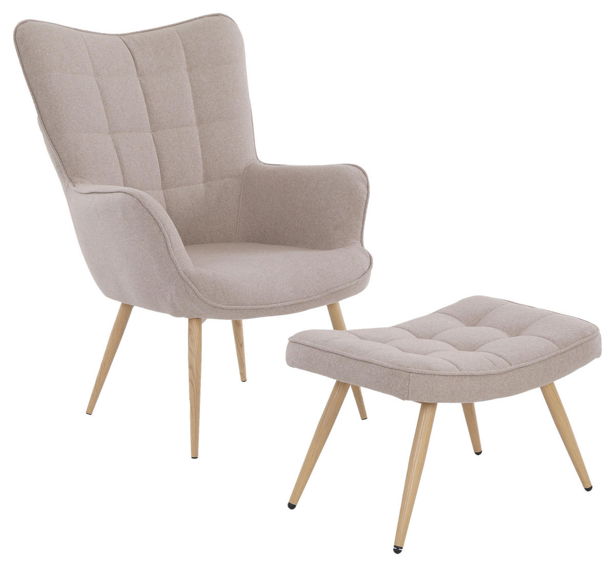 byLIVING Sessel UTA sand natur Stoff Metall B/H/T: ca. 72x97x80 cm UTA - sand/natur (72,00/97,00/80,00cm) - byLIVING
