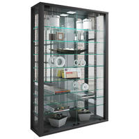 Vitrine Vitrosa schwarz Holzwerkstoff Glas B/H/T: ca. 59x91x18 cm Vitrosa - schwarz (59,00/91,00/18,00cm) - VCM Möbel