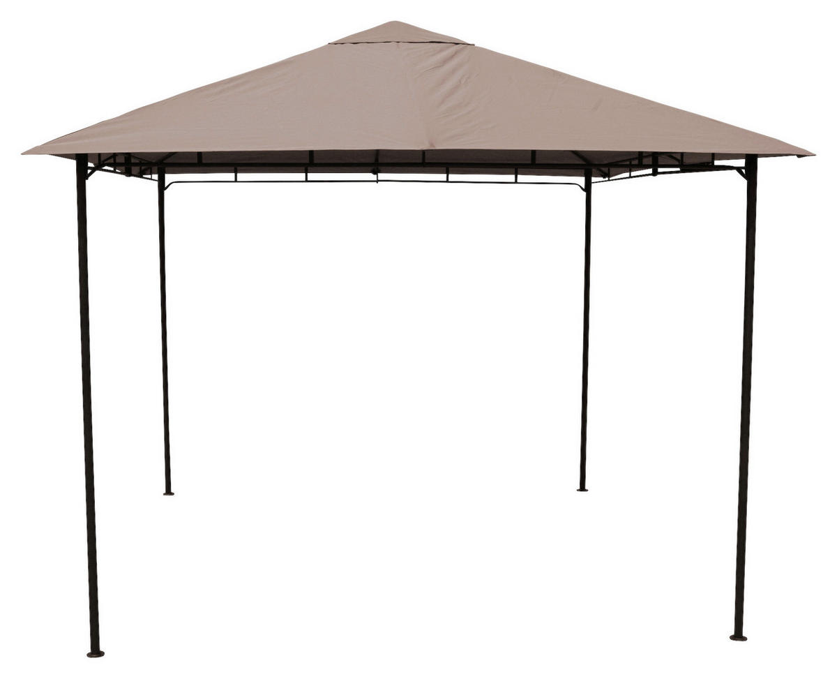 Grasekamp Pavillon Rimini Flex taupe Stahl B/H/L: ca. 300x263x300 cm Rimini Flex - taupe (300,00/300,00/263,00cm) - Grasekamp