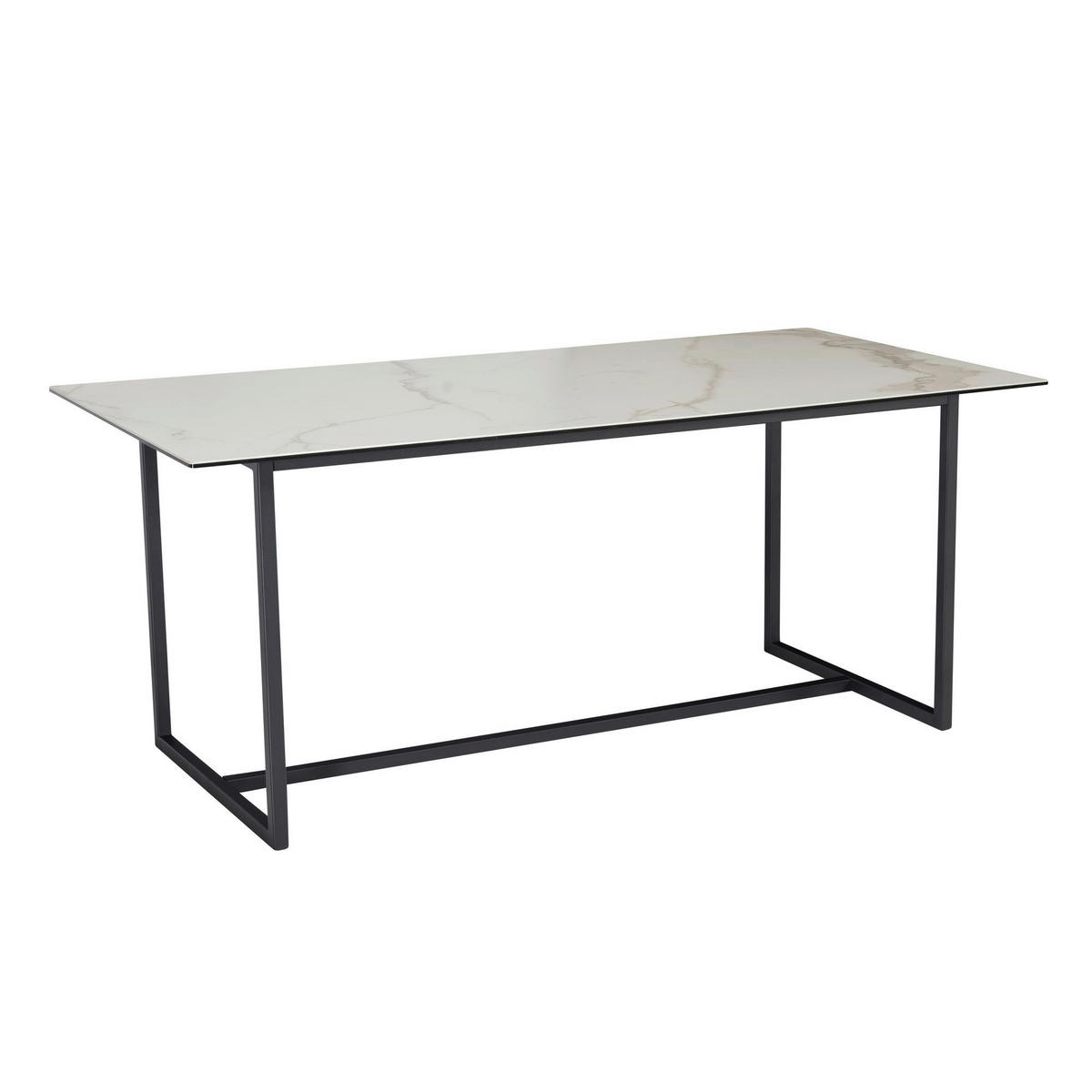 Esstisch weiß Marmor Optik B/H/T: ca. 180x76x90 cm Esstisch - weiß (180,00/76,00/90,00cm) - Wohnling