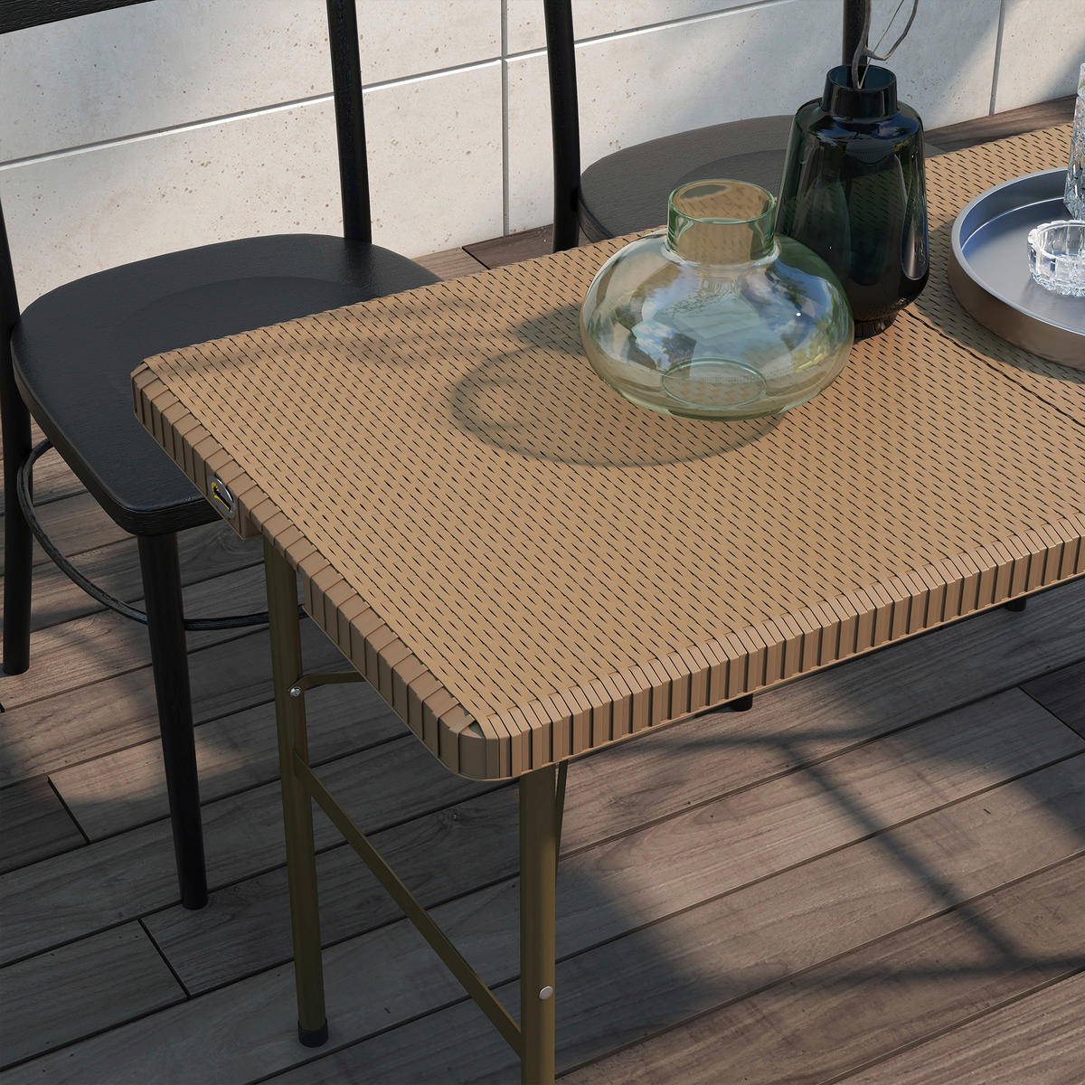 Outsunny Campingtisch B/H/L: ca. 60x73x122 cm Campingtisch - braun (122,00/60,00/73,00cm) - Outsunny