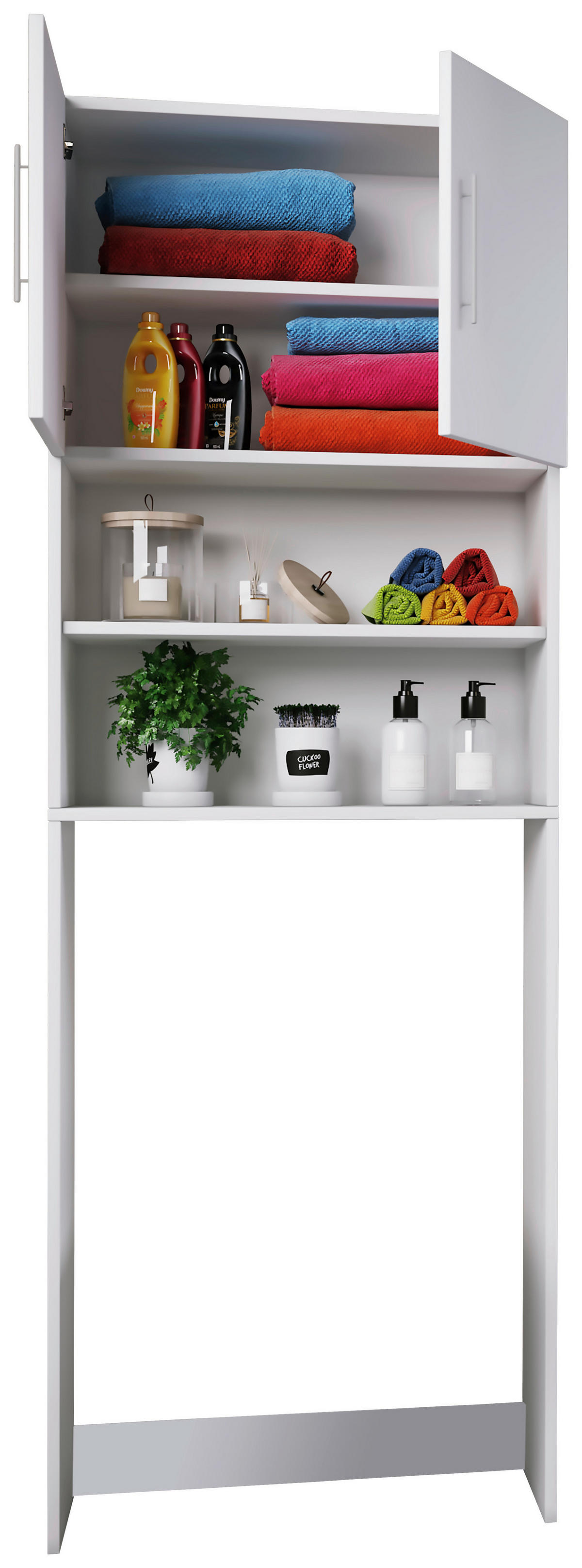 Überbauschrank Jutas weiß B/H/T: ca. 64x190x25 cm Jutas - weiß (64,00/190,00/25,00cm) - VCM Möbel
