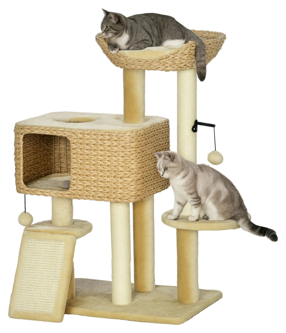 PawHut Kratzbaum beige Sisal B/H/L: ca. 40x98x60 cm Kratzbaum - beige (60,00/40,00/98,00cm) - PawHut