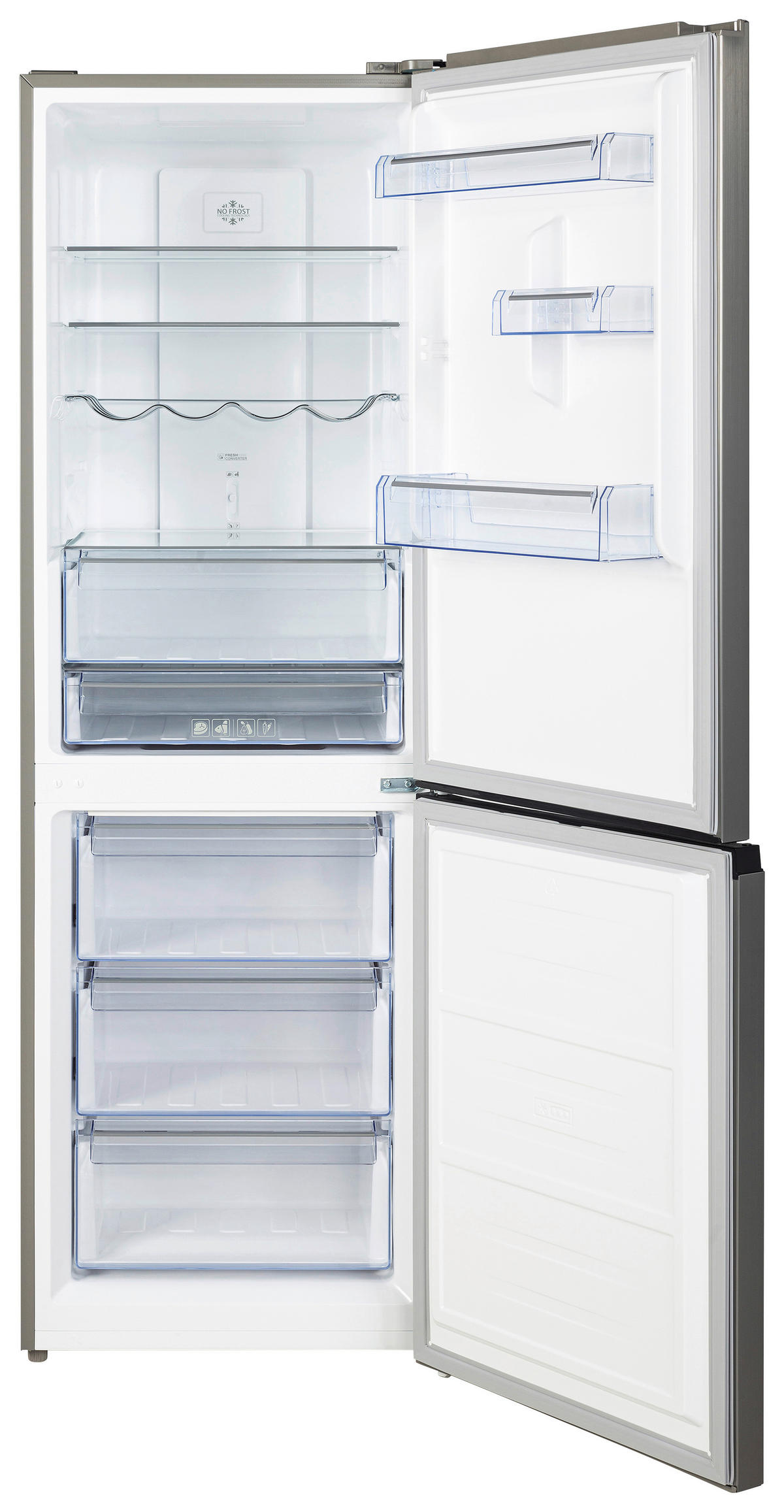 POCOline Kühl-/Gefrierkombination KGK185-323CIXD Inox B/H/T: ca. 60x185x67 cm Kühl-/Gefrierkombi KGK185-323 CIXD - Inox (60,00/185,00/67,00cm) - POCOline