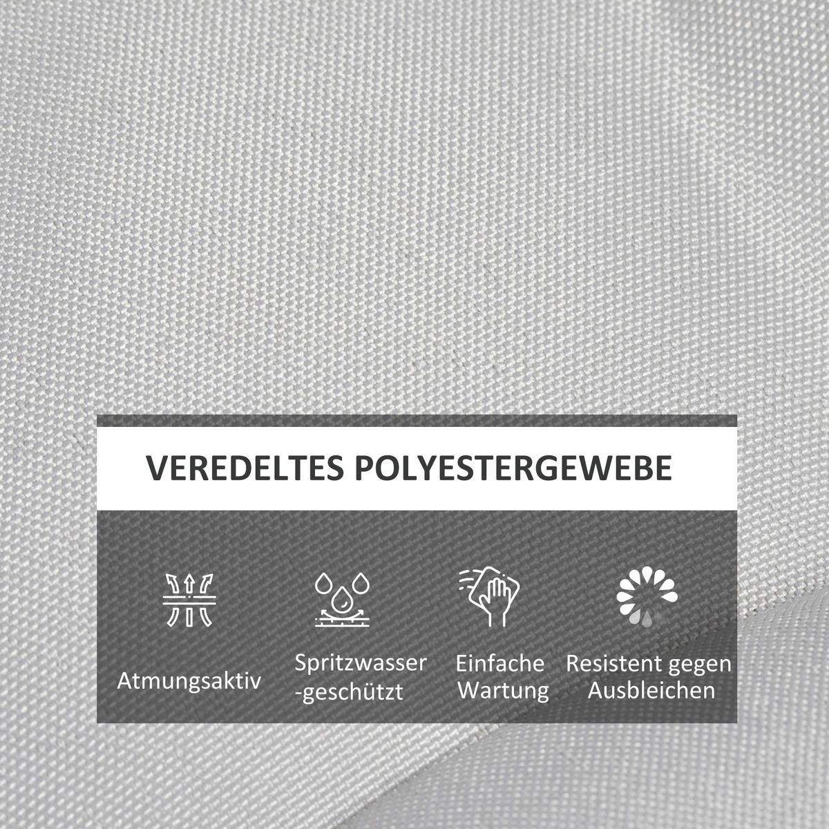 Outsunny Auflagen 6er-Set hellgrau Polyester B/H/L: ca. 40x4x40 cm Auflagen 6er-Set - hellgrau (40,00/40,00/4,00cm) - Outsunny