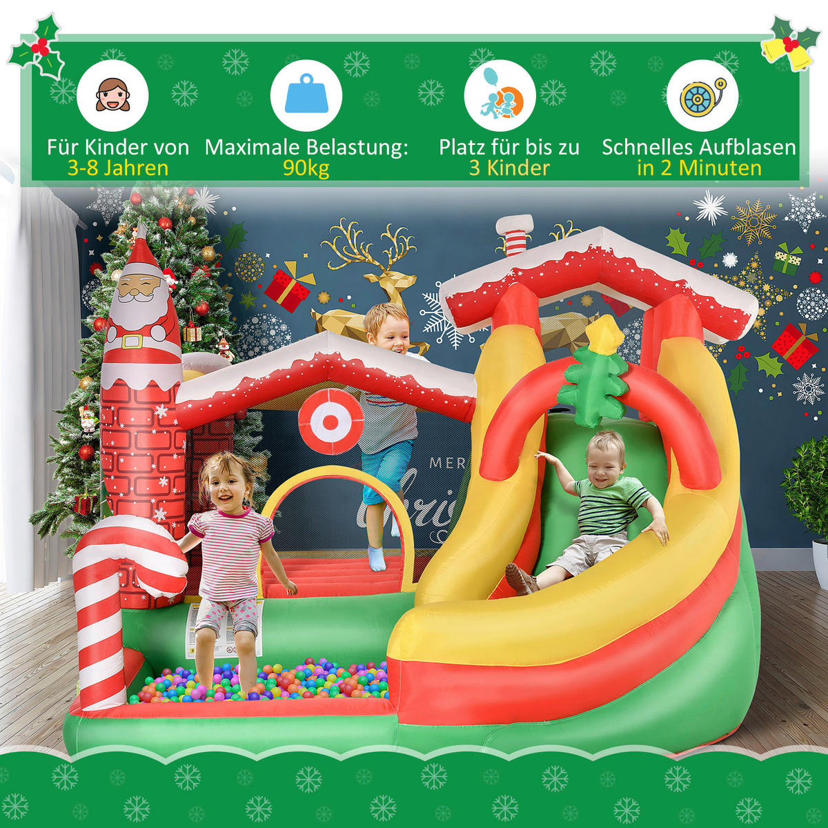 Outsunny Hüpfburg grün B/H/L: ca. 280x220x290 cm online bei POCO kaufen