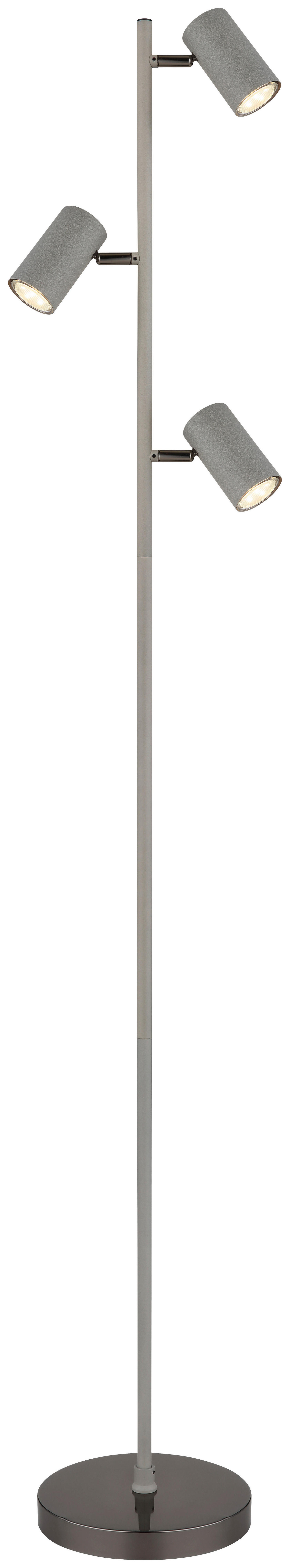 GLOBO Stehleuchte schwarz Chrom grau Metall Kunststoff B/H/T: ca. 21,5x154x23 cm GU10 3 Brennstellen ROBBY - schwarz/Chrom (21,50/154,00/23,00cm) - GLOBO