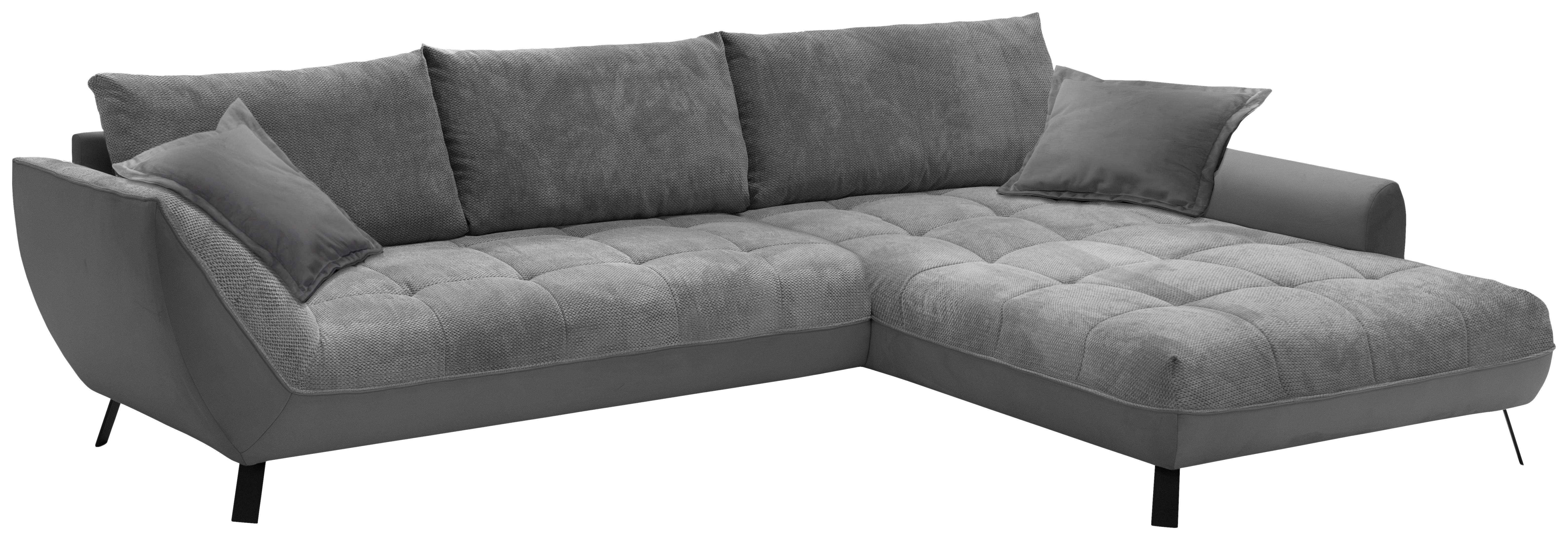 Polsterecke San Vito grau Microfaser B/H/T: ca. 324x92x205 cm San Vito - schwarz/grau (324,00/92,00/205,00cm)
