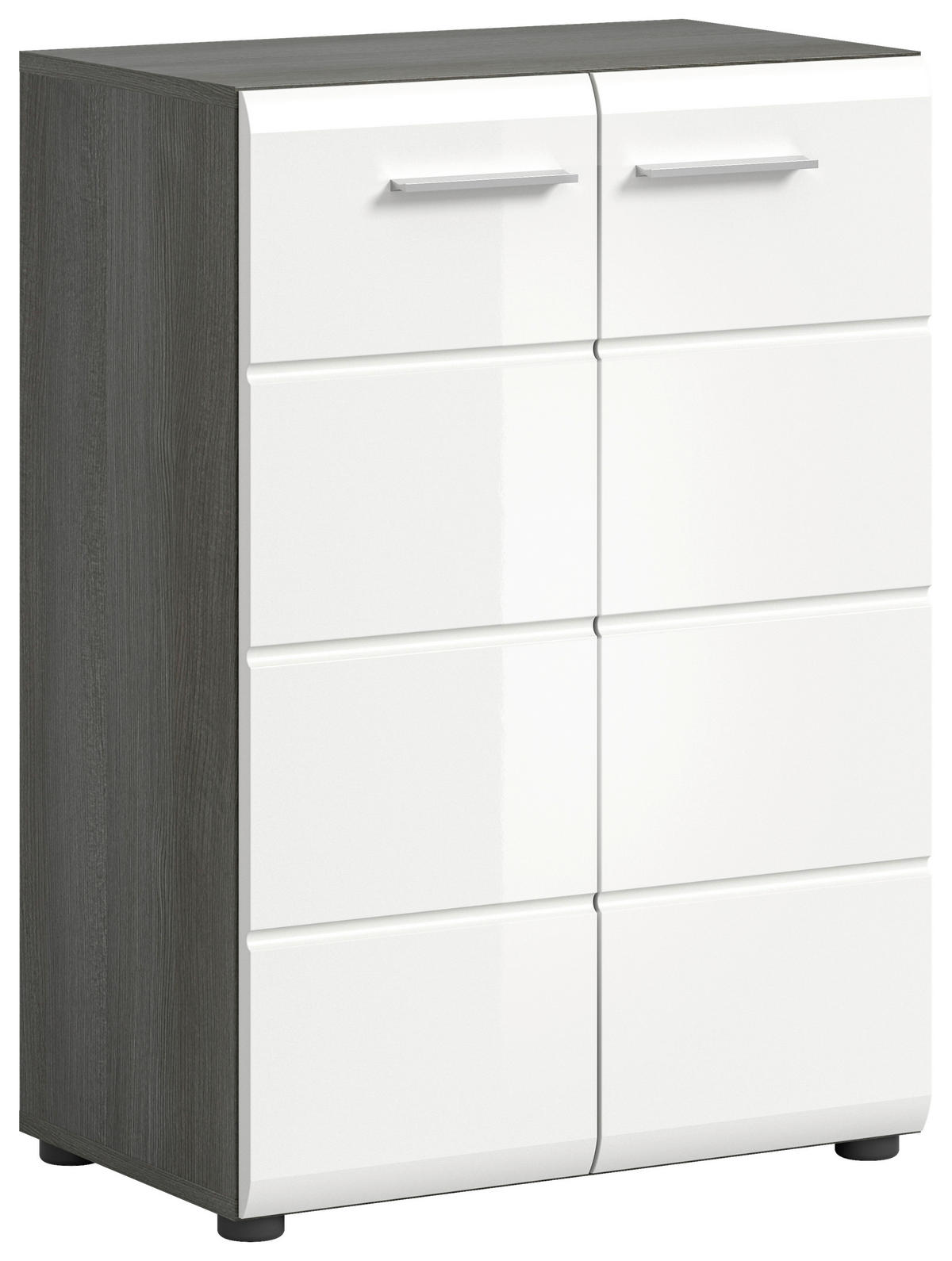Kommode SALSA Rauchsilber Nachbildung weiß Hochglanz B/H/T: ca. 60x85x37 cm SALSA - weiß (60,00/85,00/37,00cm) - xonox.home