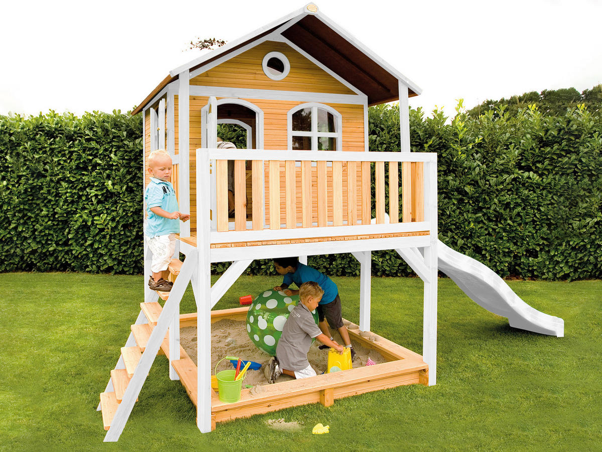 AXI Spielhaus Marc braun B/H/L: ca. 432x293x212 cm Marc - braun/weiß (212,00/432,00/293,00cm) - AXI