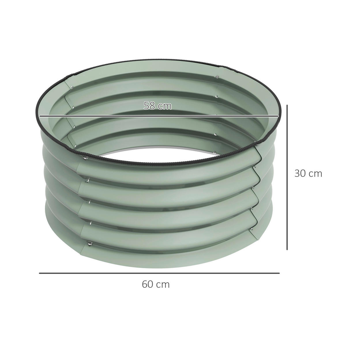 Outsunny Hochbeet-Set grün Stahl B/H/L: ca. 60x30x60 cm Hochbeet Set - grün (60,00/60,00/30,00cm) - Outsunny