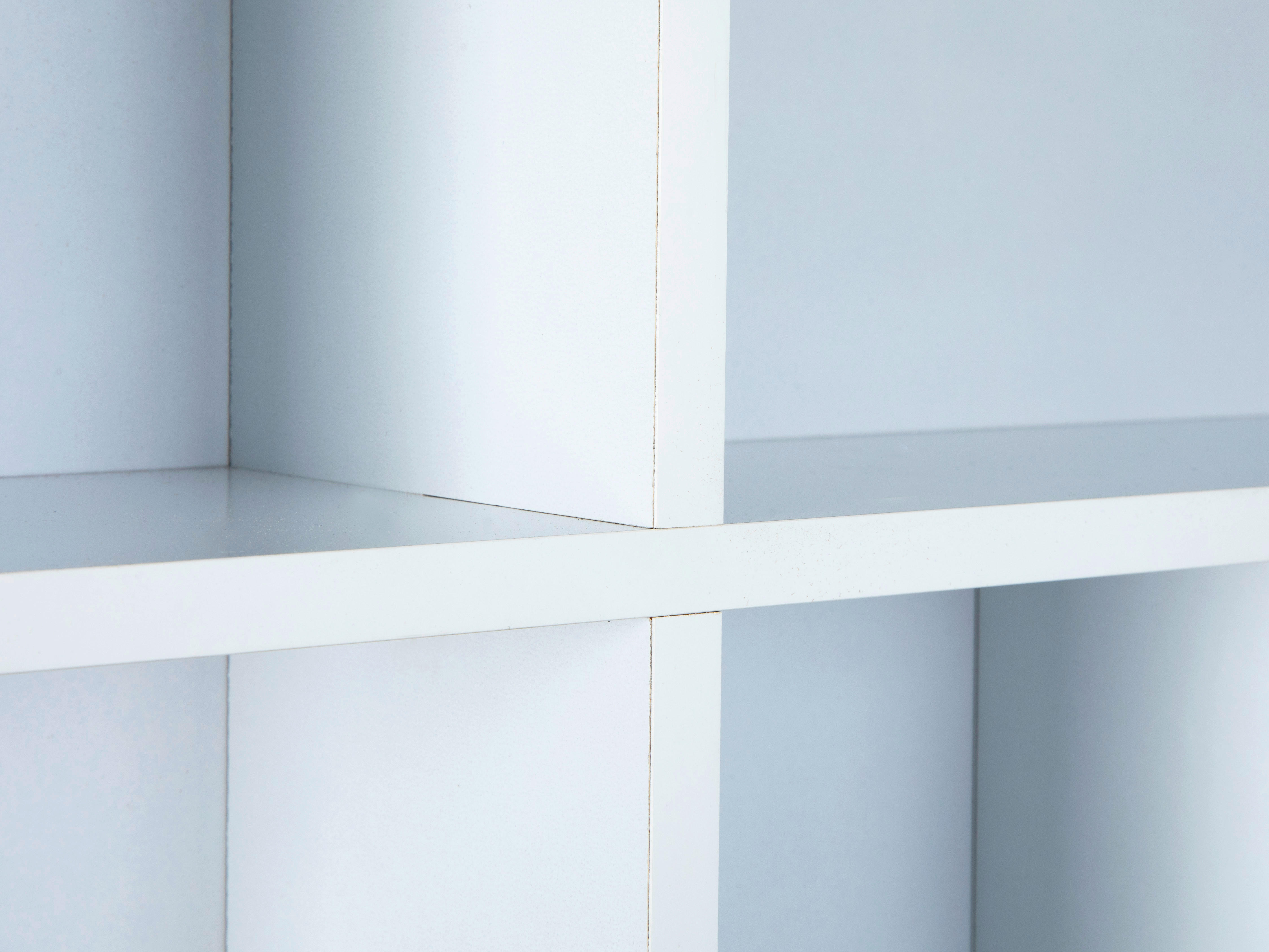 Thumbnail - Vitrine Decem weiß schwarz MDF B/H/T: ca. 70x70x13 cm