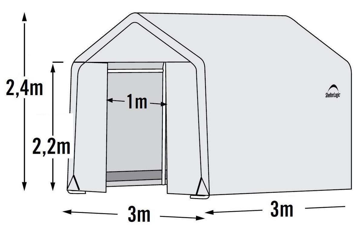 ShelterLogic Gewächshaus 9m² B/H/L: ca. 300x249x300 cm 9m² - weiß (300,00/300,00/249,00cm) - ShelterLogic