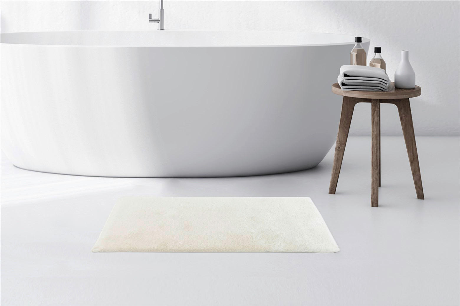 Kayoom Kurzflorteppich Badematte Rabbit Light 625 weiß B/H/L: ca. 50x2,4x90 cm Badematte Rabbit Light 625 - weiß (90,00/50,00/2,40cm) - Kayoom
