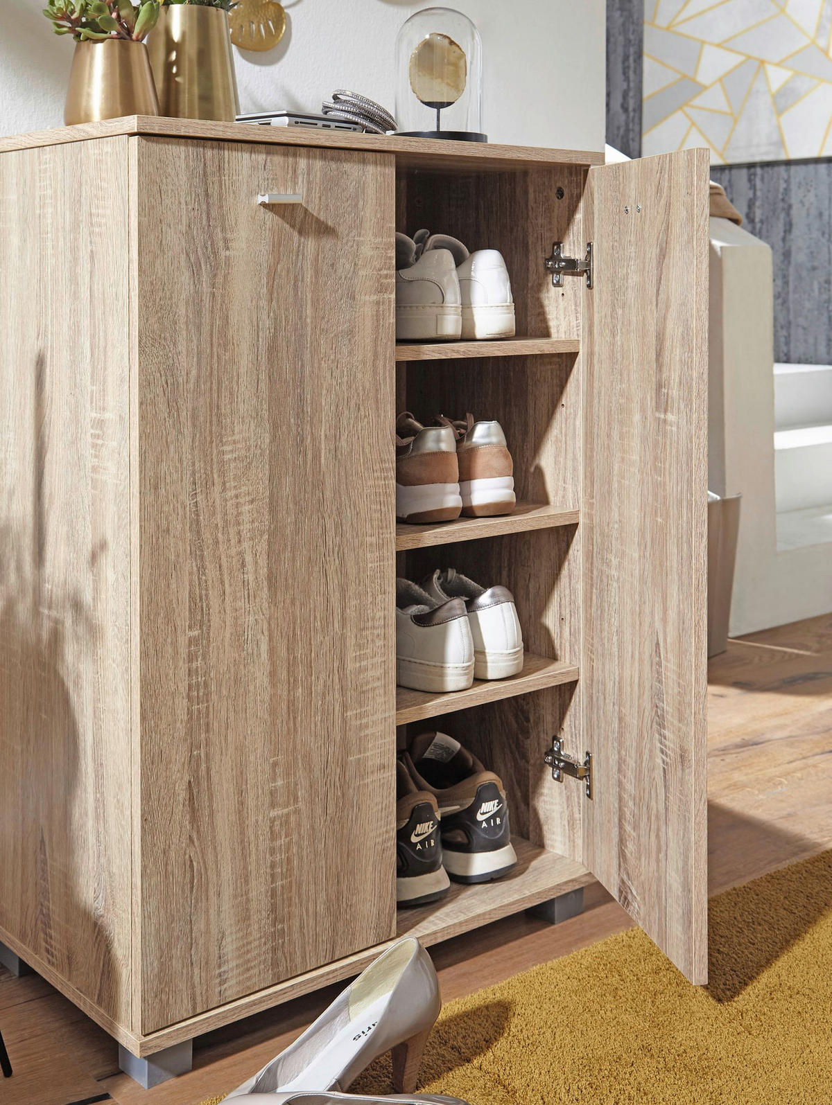 Schuhschrank Sonoma Nachbildung B/H/T: ca. 35x90x60 cm Schuhschrank NIMES - (35,00/90,00/60,00cm) - Wohnling