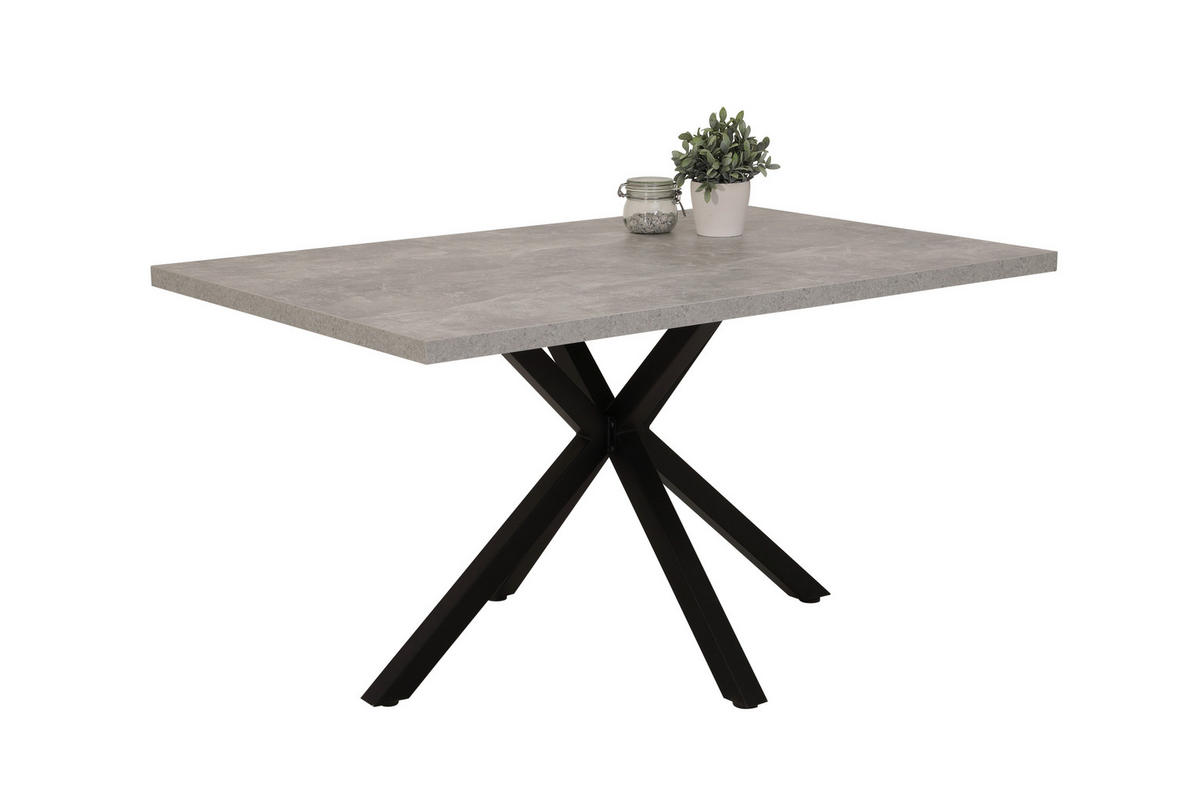 Essgruppe Cleo II grau Beton B/H/T: ca. 140x76x90 cm Cleo II - Beton/grau (140,00/76,00/90,00cm) - Hela