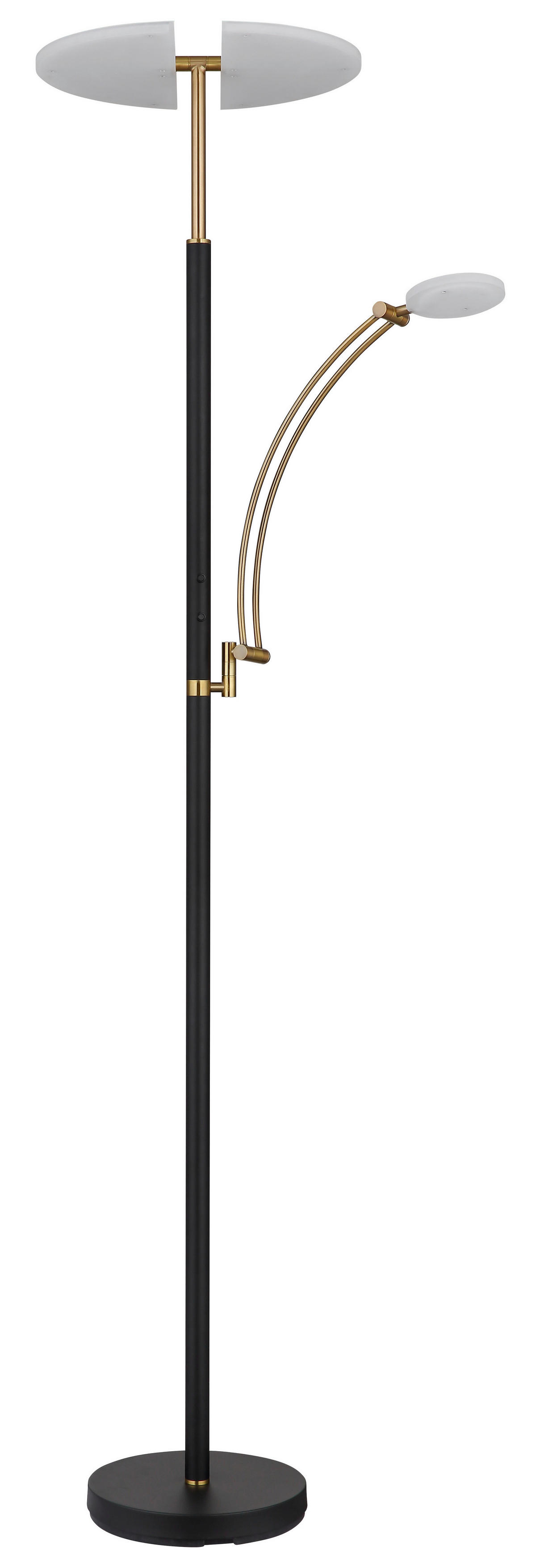 GLOBO LED-Deckenfluter bronze Chrom Kunststoff Metall B/H/T: ca. 80x183x40,5 cm 1 Brennstellen TIRANA - Chrom/bronze (80,00/183,00/40,50cm) - GLOBO