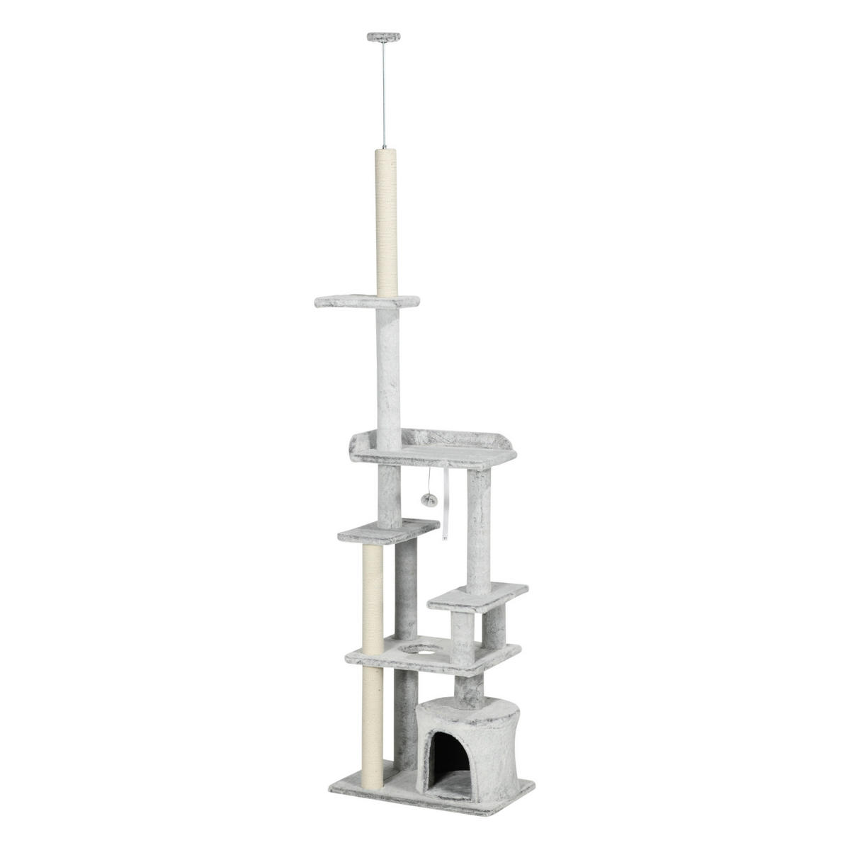 PawHut Kratzbaum grau Polypropylen B/H/L: ca. 40x60x255 cm Kratzbaum - grau (255,00/40,00/60,00cm) - PawHut