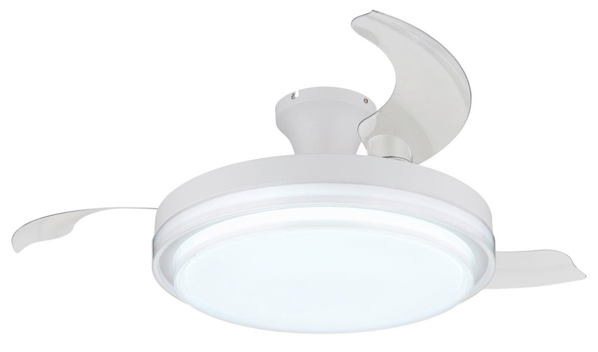 GLOBO LED-Deckenventilator weiß Opal klar H/D: ca. 27,5x106,6 cm max. 40 W BELIZ - klar/weiß (106,60/27,50cm) - GLOBO