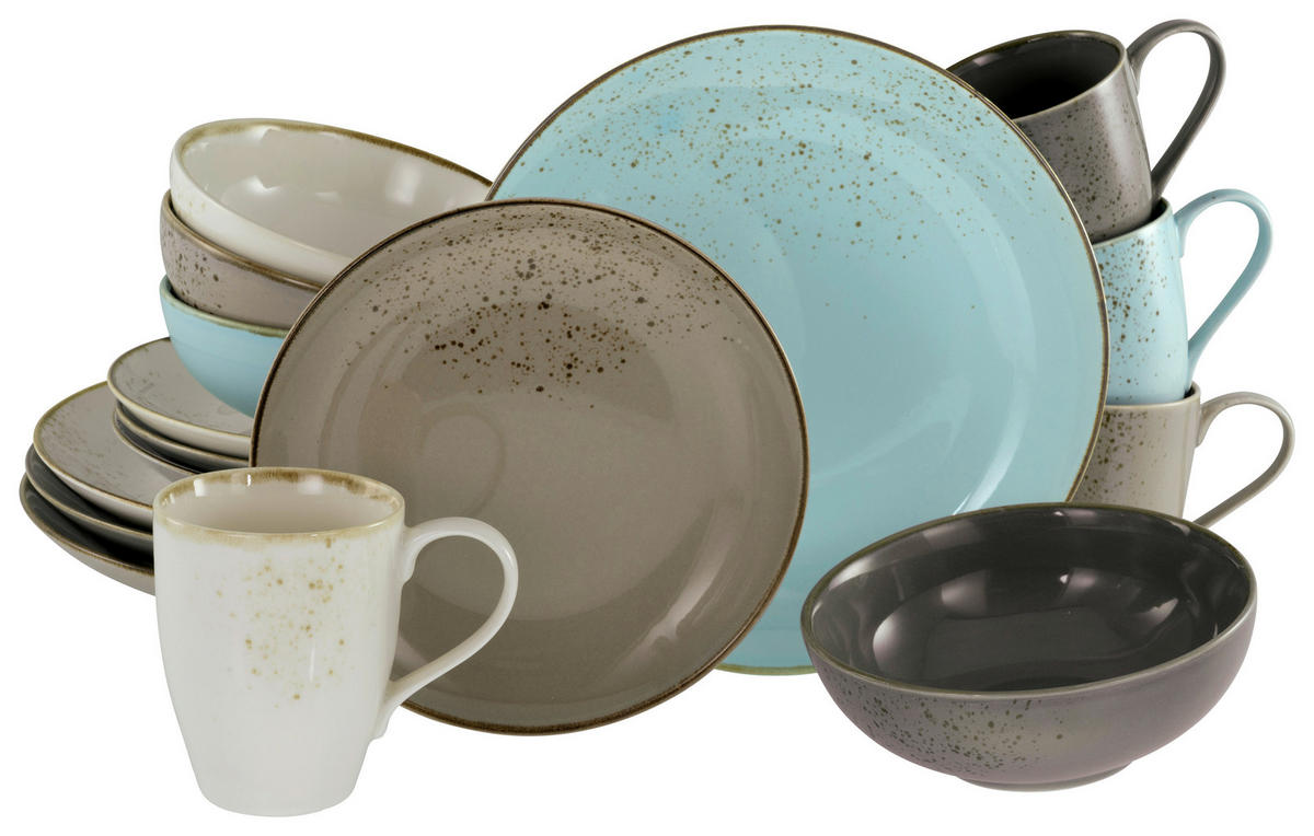 CreaTable Kombiservice Nature Scandinavia multicolor Keramik 16 tlg. Nature Scandinavia - multicolor - CreaTable