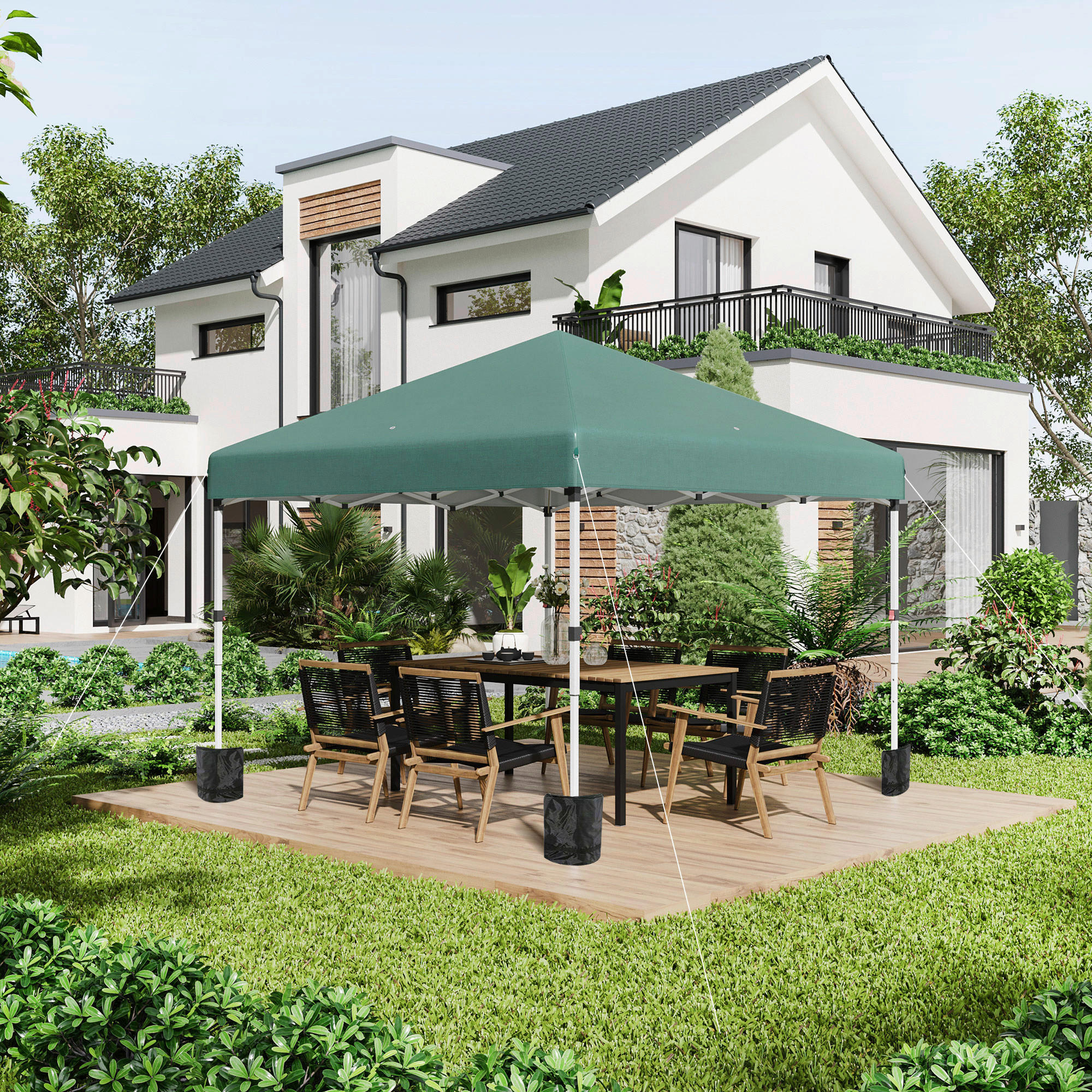 Thumbnail - Outsunny Pavillon grün Polyester B/H/L: ca. 297x288x297 cm