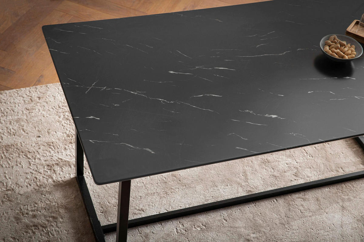 Esstisch Marmoroptik Optik schwarz B/H/T: ca. 180x76x90 cm Esstisch - Marmoroptik/schwarz (180,00/76,00/90,00cm) - Wohnling
