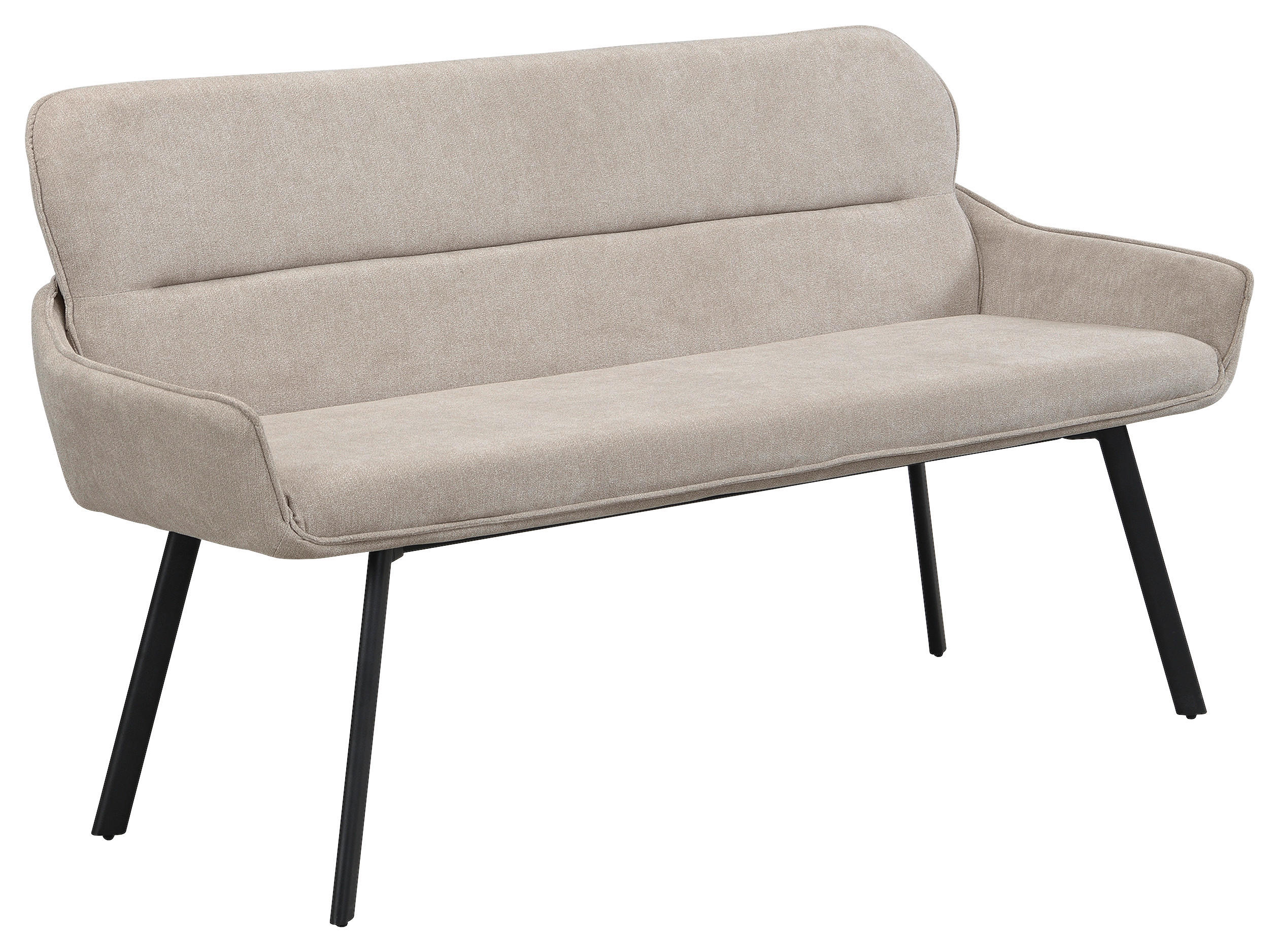 Sitzbank RICO schwarz taupe Metall Stoff B/H/T: ca. 140x90x62 cm RICO - schwarz/taupe (140,00/90,00/62,00cm) - byLIVING