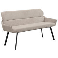 Sitzbank RICO schwarz taupe Metall Stoff B/H/T: ca. 140x90x62 cm RICO - schwarz/taupe (140,00/90,00/62,00cm) - byLIVING