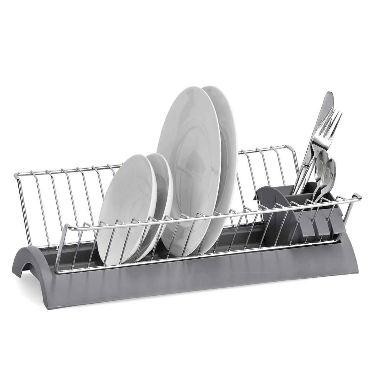 Zeller Geschirrabtropfständer grau Metall B/H/L: ca. 24x14x42 cm Geschirrabtropfständer - grau (42,00/24,00/14,00cm) - Zeller