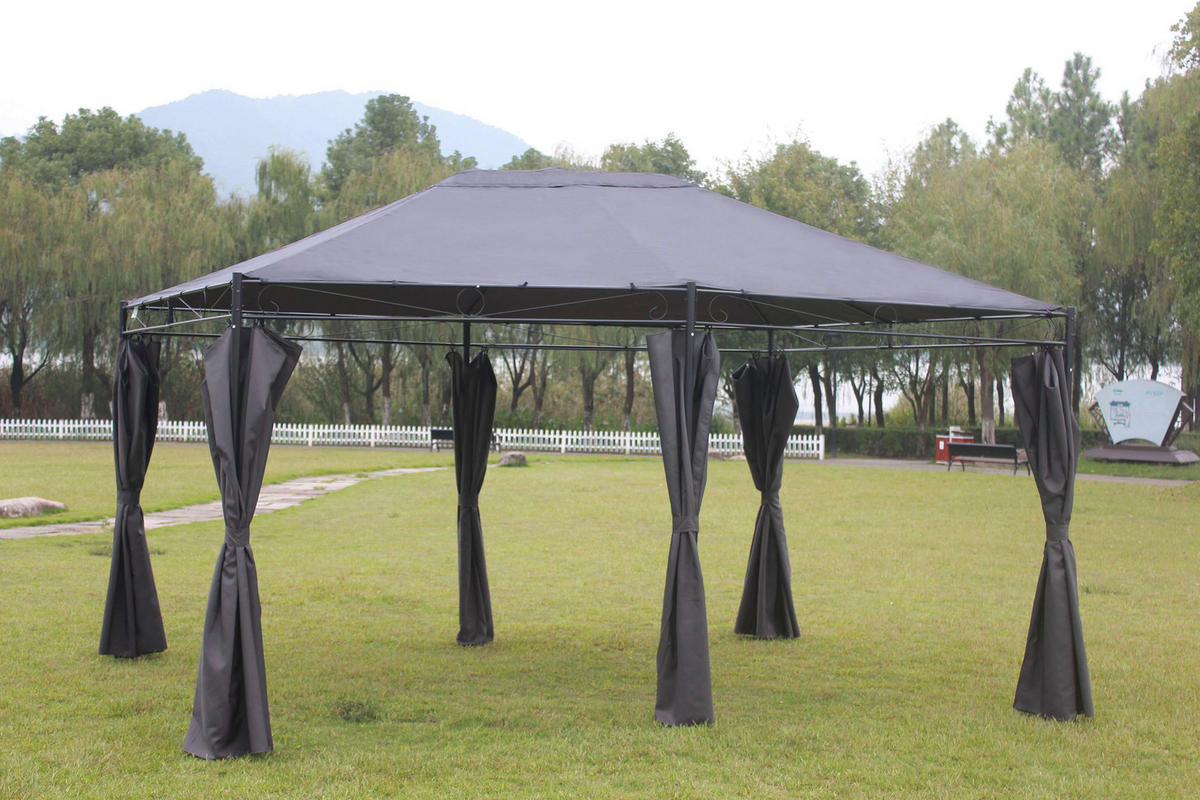 POCOline Pavillon Zeus anthrazit Stahlrohr B/H/L: ca. 400x270x300 cm Zeus - anthrazit (300,00/400,00/270,00cm) - POCOline