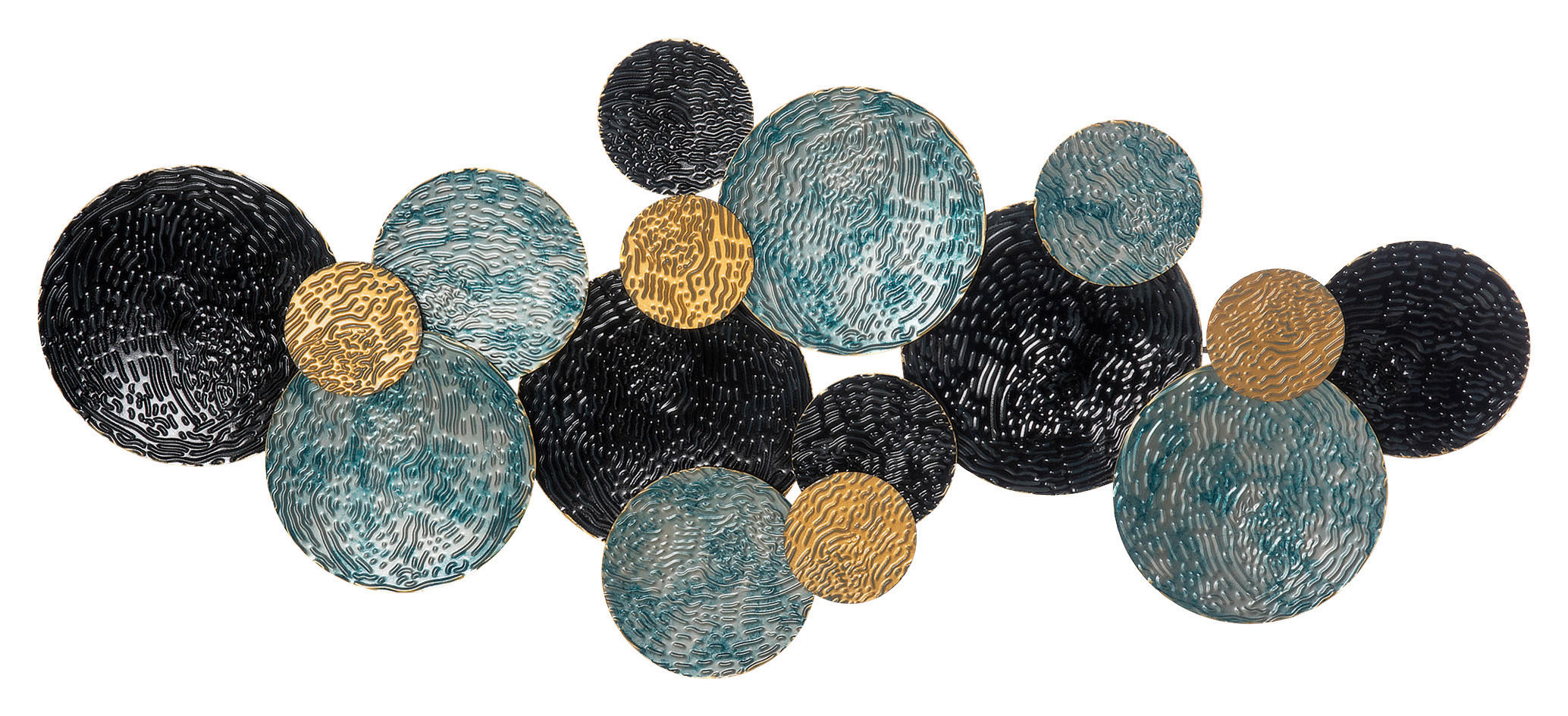 HOMCOM Wand-Element blau Edelstahl B/H/L: ca. 4x121x53 cm Wanddekoration - gold/blau (53,00/4,00/121,00cm) - HOMCOM