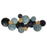 HOMCOM Wand-Element blau Edelstahl B/H/L: ca. 4x121x53 cm Wanddekoration - gold/blau (53,00/4,00/121,00cm) - HOMCOM