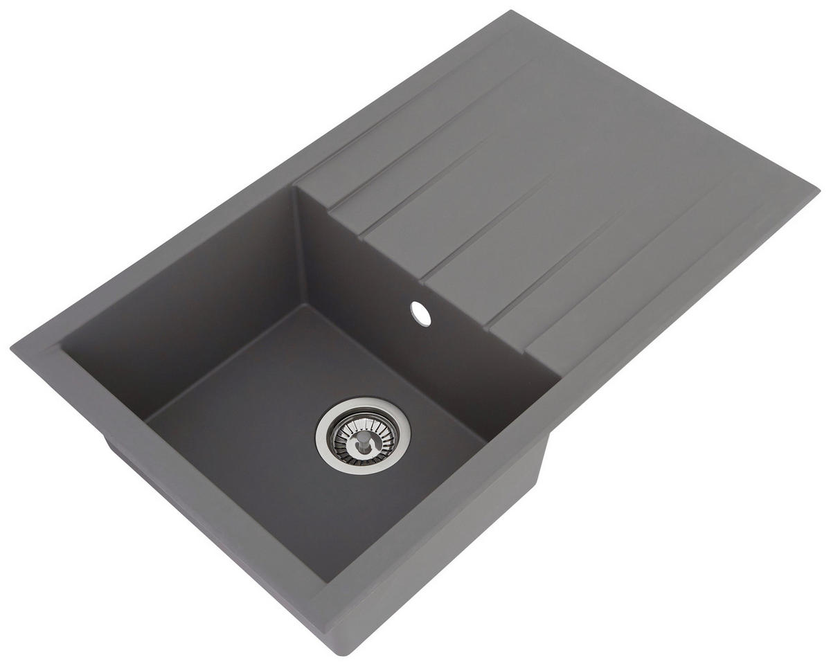 Respekta Einbauspüle Houston 80 x 50 G Beton grau Mineralite B/H/T: ca. 80x21x50 cm Houston 80 x 50 G - Beton/grau (80,00/21,00/50,00cm) - Respekta