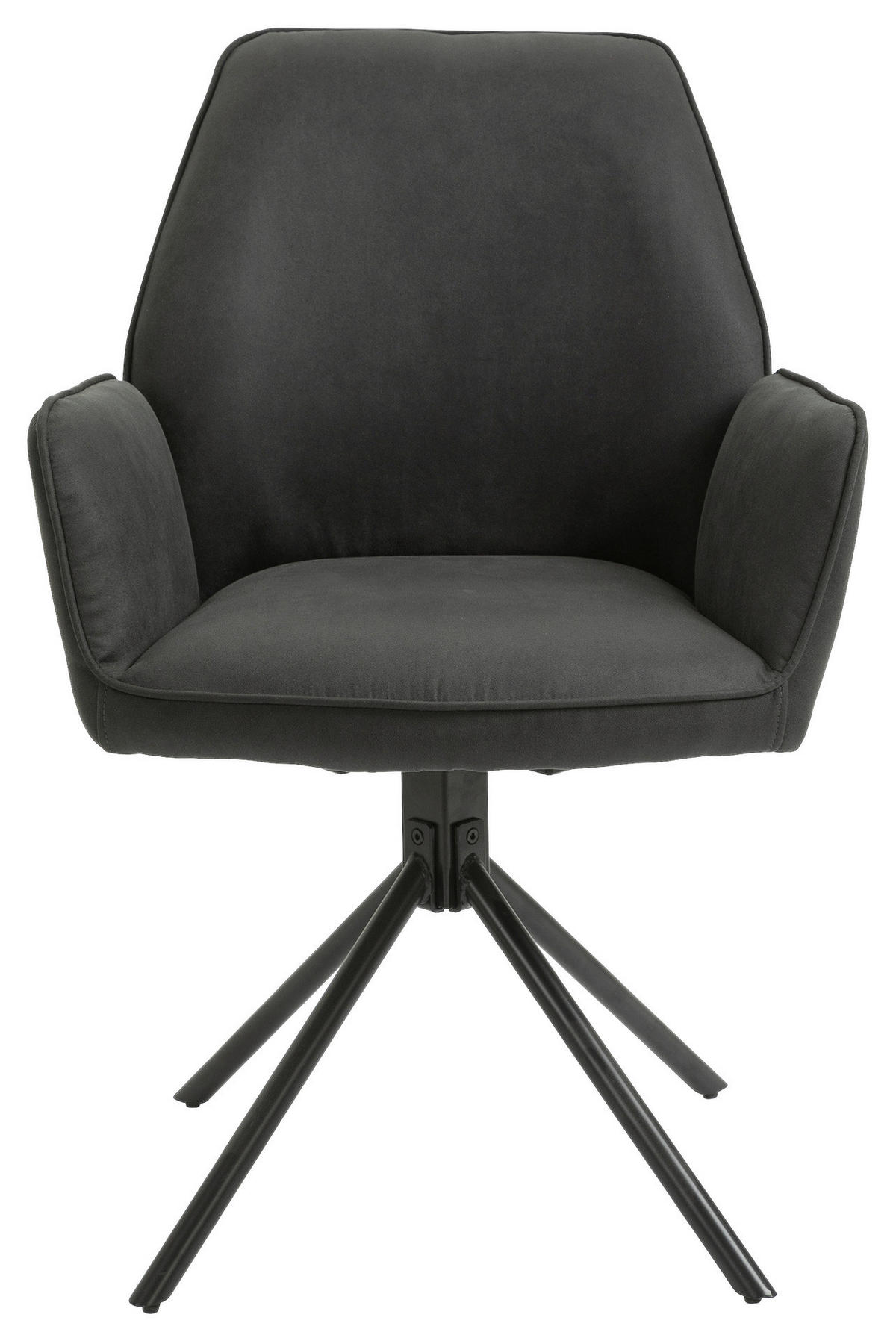 Stuhl BLAIR 2er-Set anthrazit Vintage schwarz Stoff Metall B/H/T: ca. 57x89x61 cm BLAIR 2er-Set - schwarz/anthrazit (57,00/89,00/61,00cm) - byLIVING