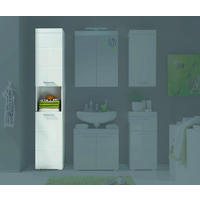 Badhochschrank Amanda weiß weiß Hochglanz B/H/T: ca. 37x190x31 cm Amanda - weiß (37,00/190,00/31,00cm)