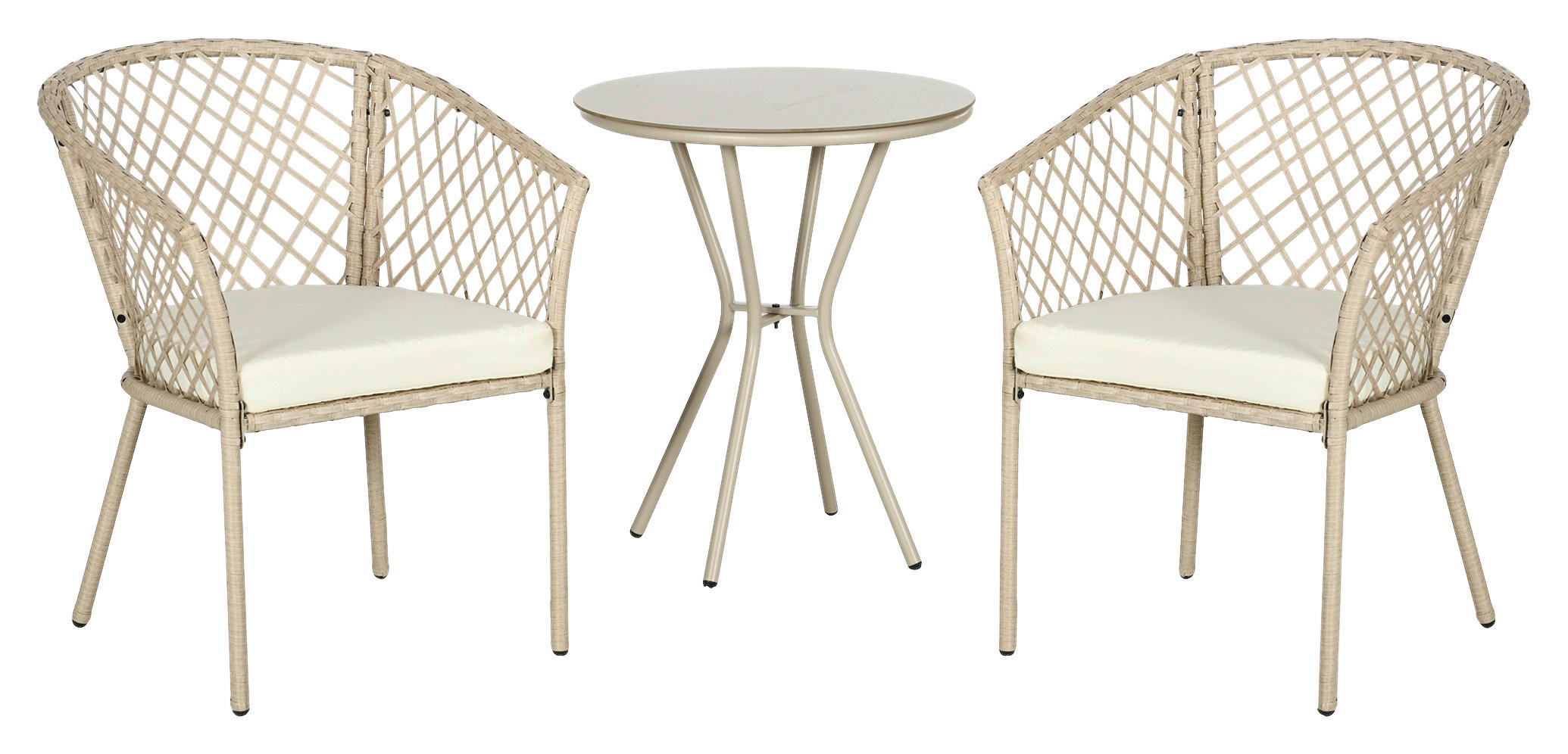 Outsunny Sitzgruppe khaki Edelstahl B/H/L: ca. 65x63x81 cm Gartenmöbel_Set - khaki (81,00/65,00/63,00cm) - Outsunny