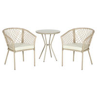 Outsunny Sitzgruppe khaki Edelstahl B/H/L: ca. 65x63x81 cm Gartenmöbel_Set - khaki (81,00/65,00/63,00cm) - Outsunny