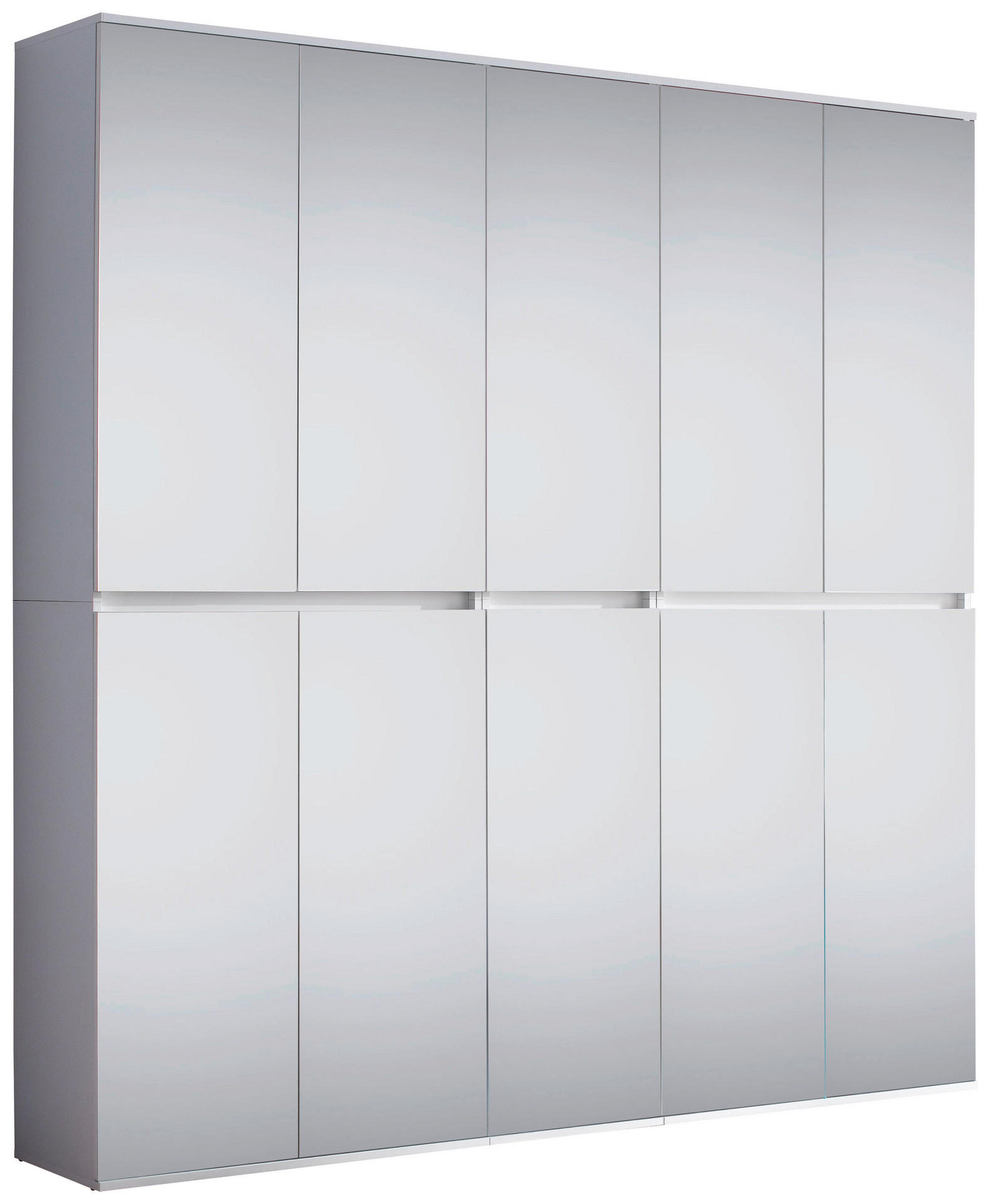 Garderobenschrank Mirror weiß B/H/T: ca. 185x191x34 cm Mirror - weiß (185,00/191,00/34,00cm) - Trendteam
