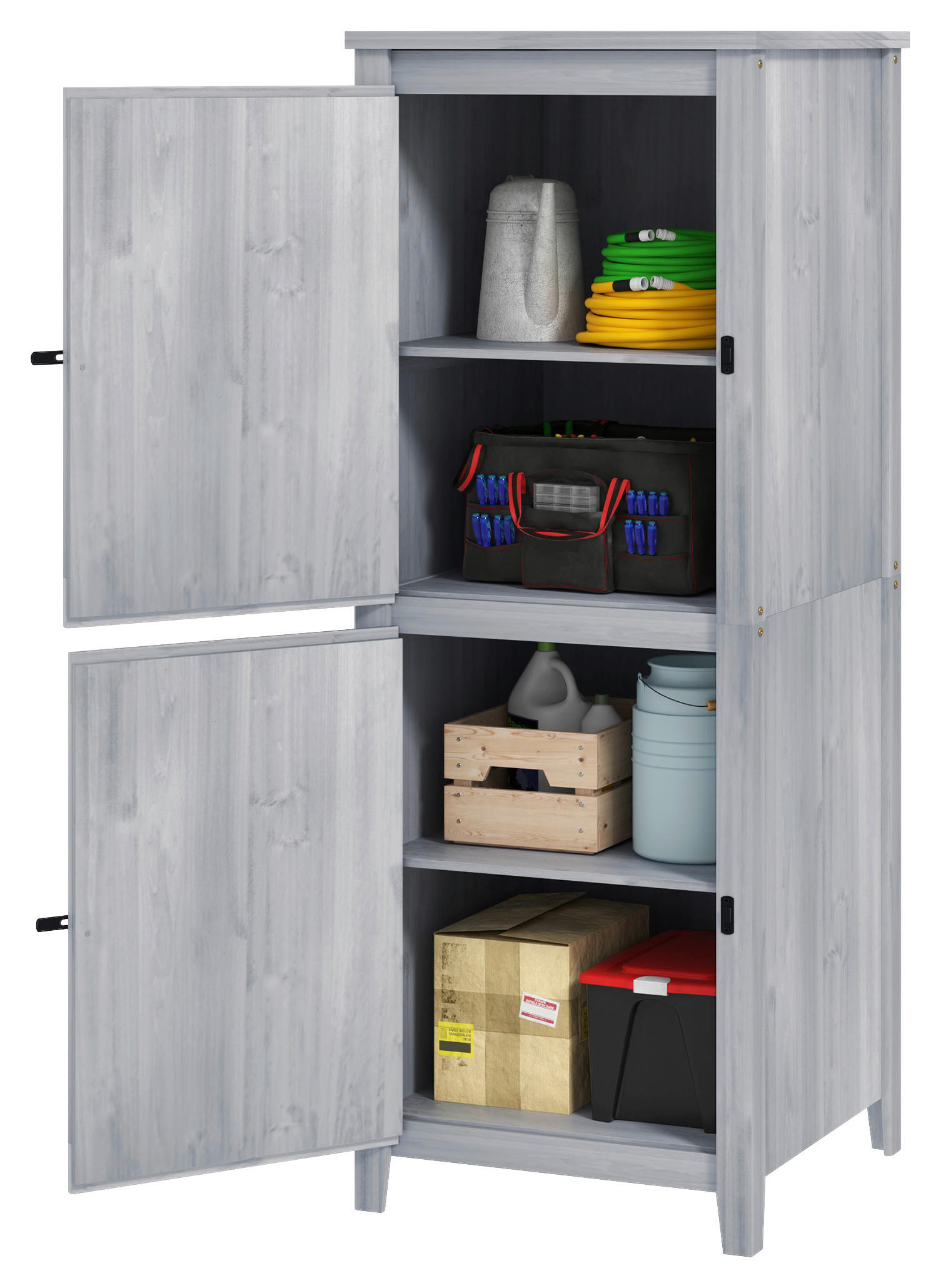 Outsunny Gartenschrank Gartenschrank - hellgrau (60,00/60,00/160,00cm) - Outsunny